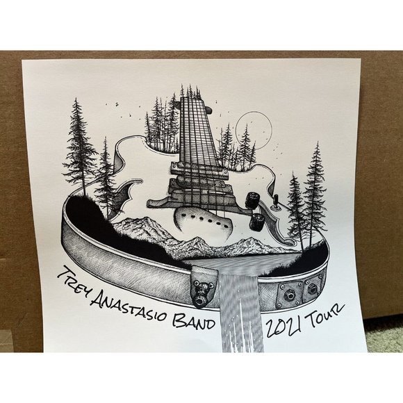 Trey Anastasio Band Summer 2021 Tour Poster Official S/N Limited Edition 12”x12” - Picture 3 of 3